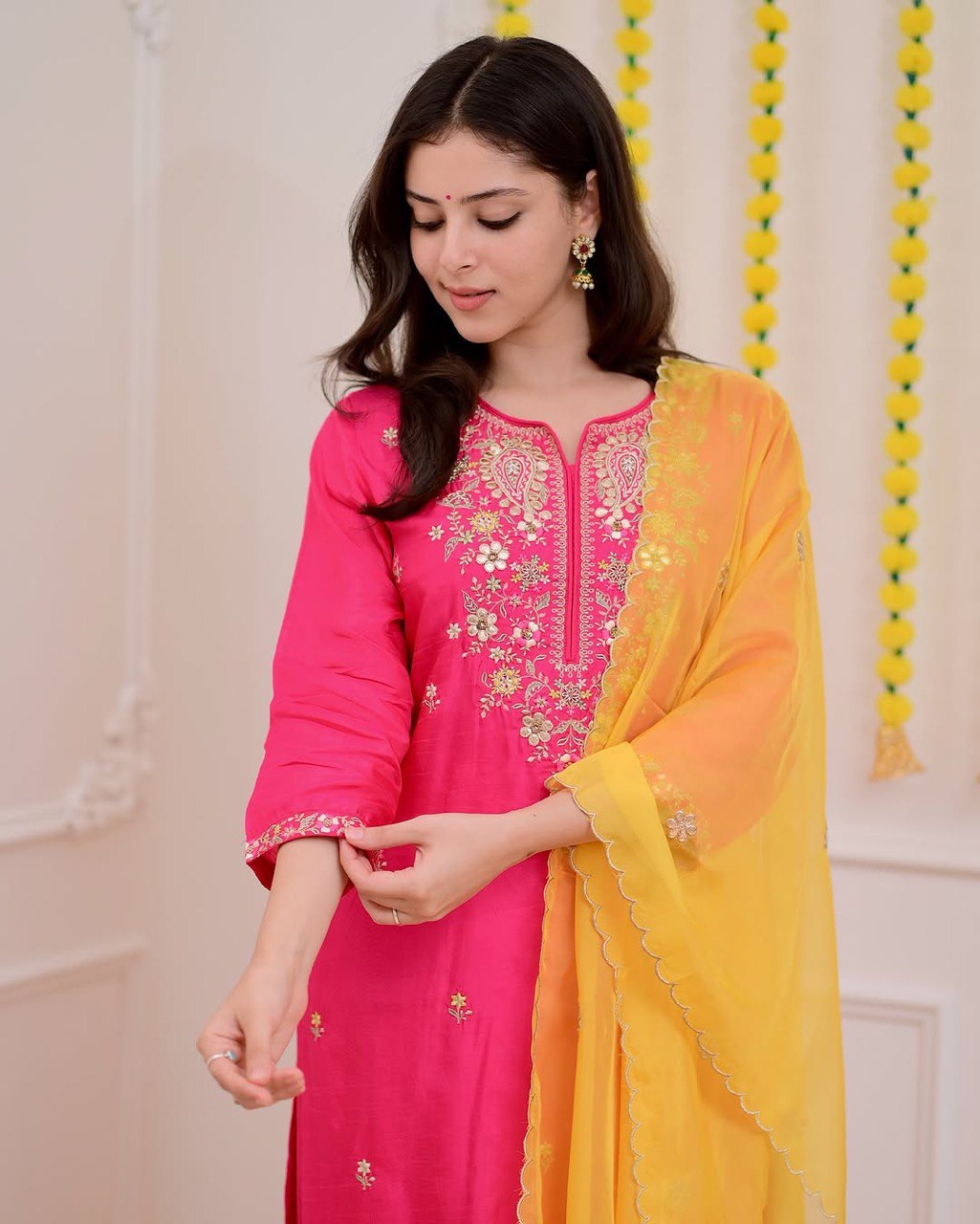 Pink Elegance Kurta Set With Dupaata