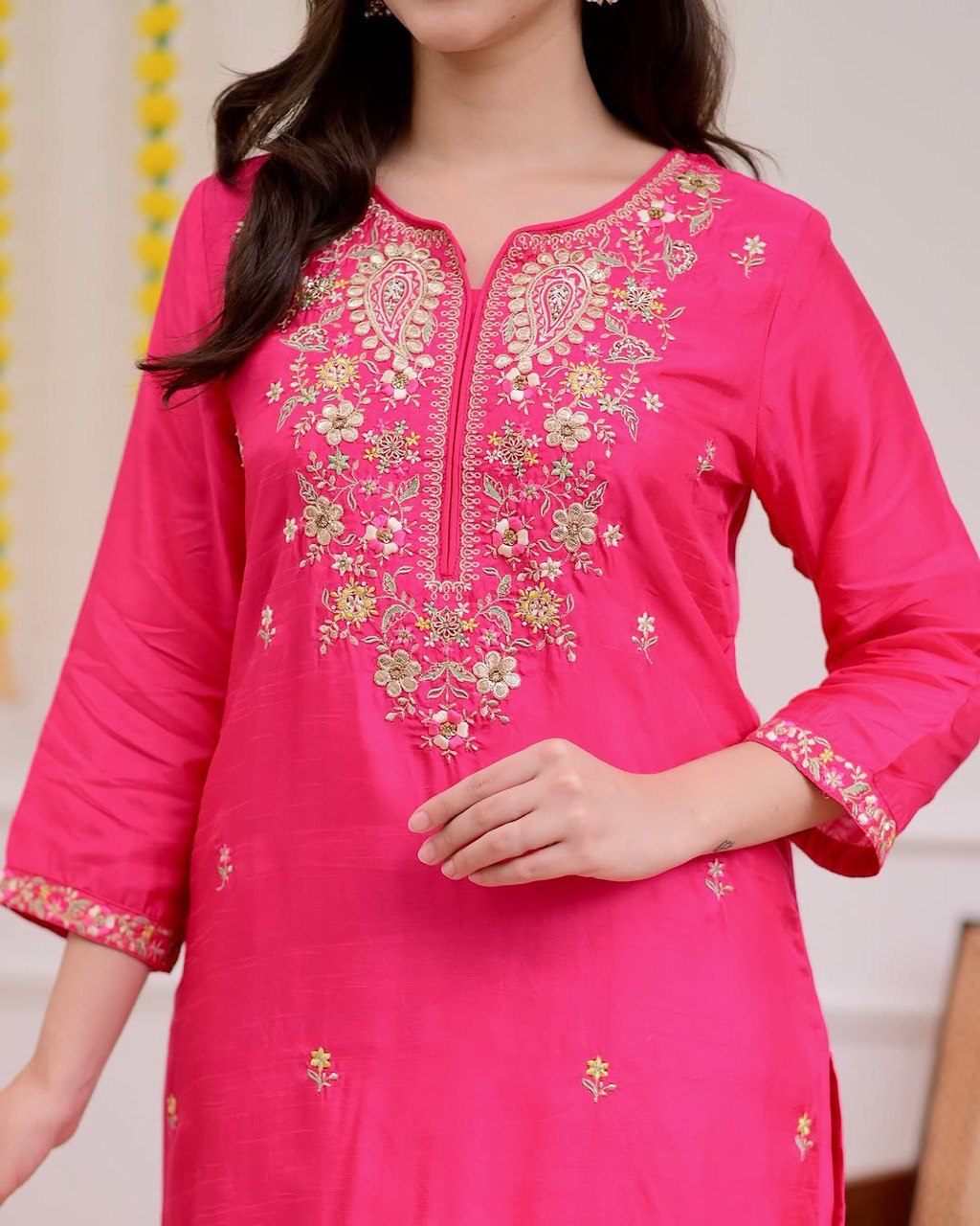 Pink Elegance Kurta Set With Dupaata